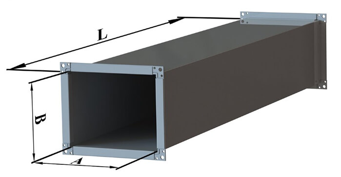 прямоугольный воздуховод - внешний вид